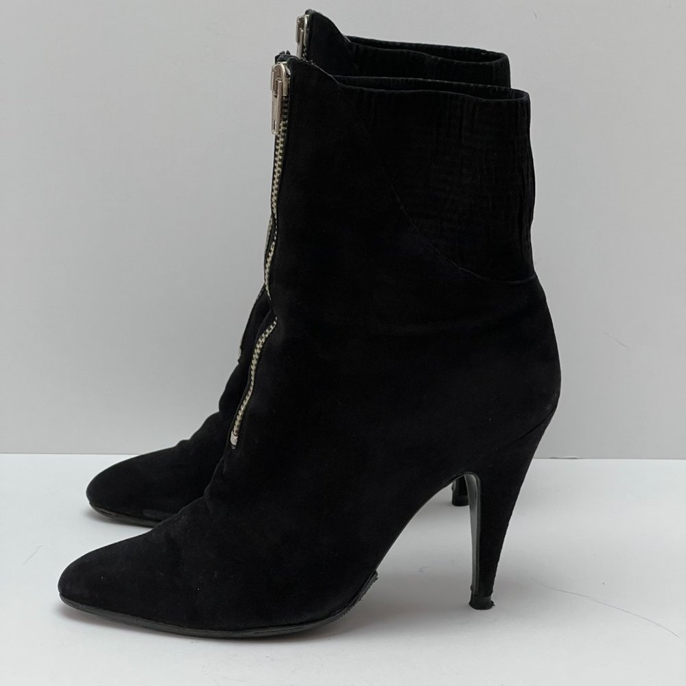 Xavier Danaud Italian Black Leather Boots Size 38 Italy Zipper Zip Up US 7 - Picture 4 of 11